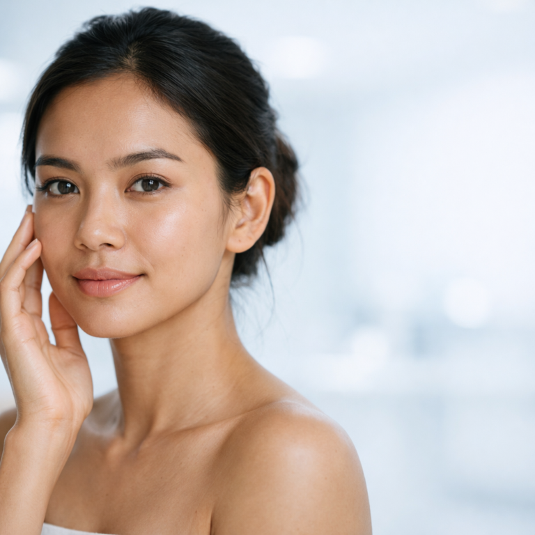 Wanita Indonesia muda dengan kulit sehat setelah treatment bekas jerawat di Skinex Clinic Bintaro