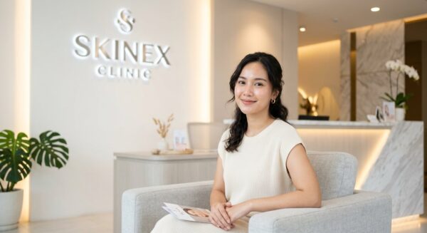 Wanita Indonesia dengan kulit muda natural setelah baby botox di Skinex Clinic Bintaro