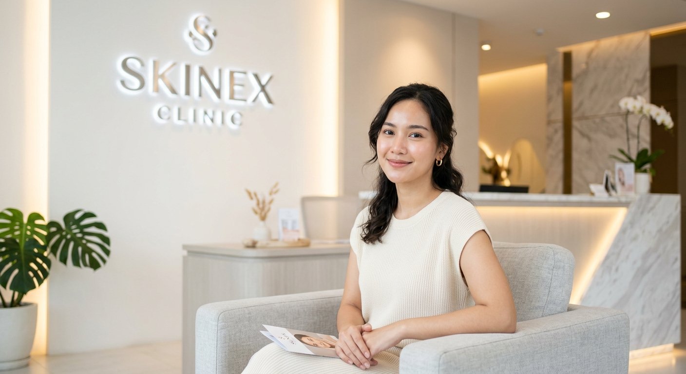 Wanita Indonesia dengan kulit muda natural setelah baby botox di Skinex Clinic Bintaro