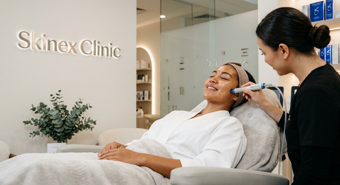 Wanita Indonesia dengan kulit glowing setelah HydraFacial di Skinex Clinic Bintaro