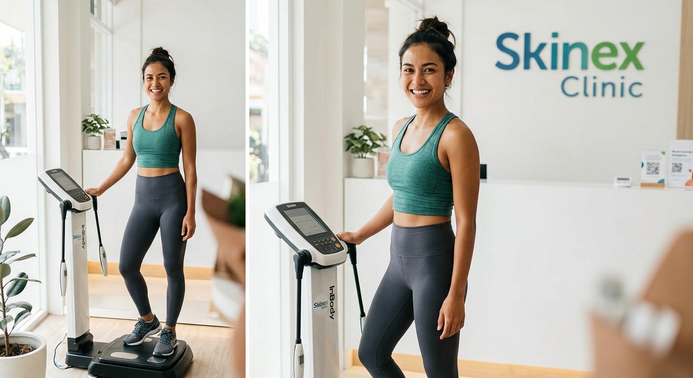 Persentase body fat ideal wanita Indonesia sesuai usia di Skinex Clinic Bintaro